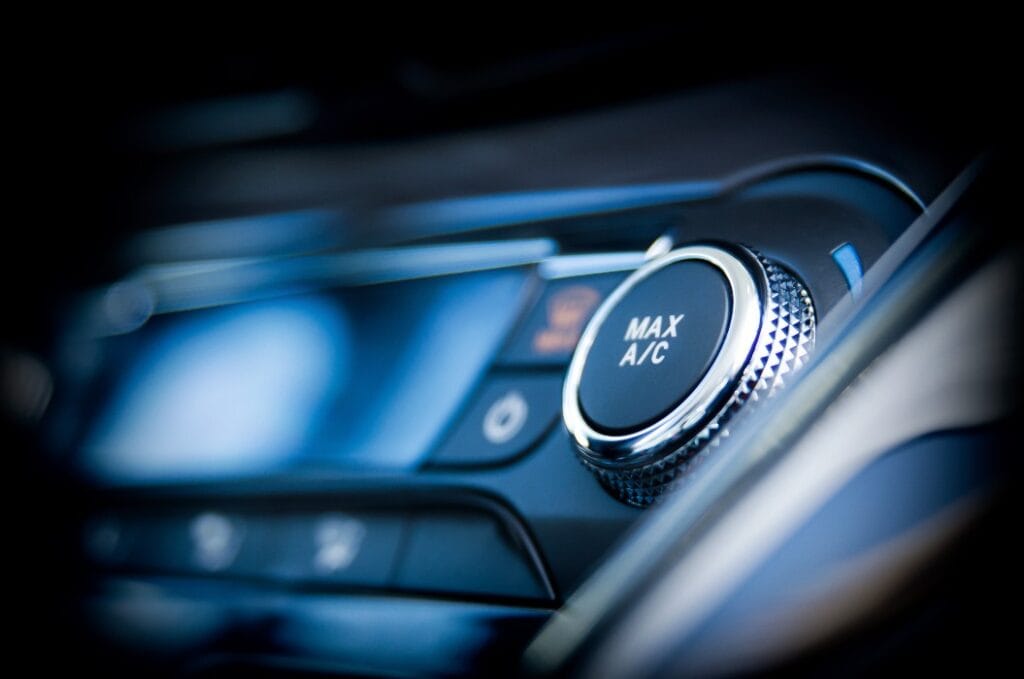 Air conditioning button inside a car